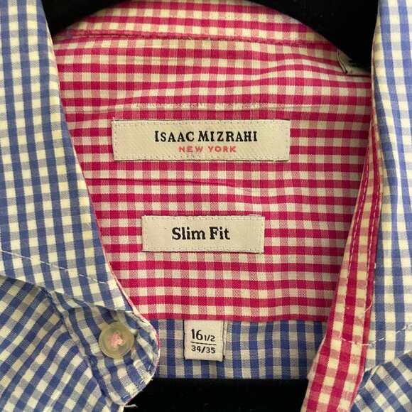 Set of 3 Men's 34/35 Isaac Mizrahi Long Sleeve Button Down Dress Shirts - Picture 12 of 16